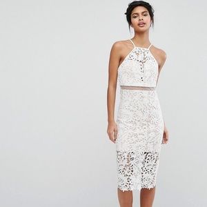 Love Triangle Lace Midi Dress (white/ size 4)